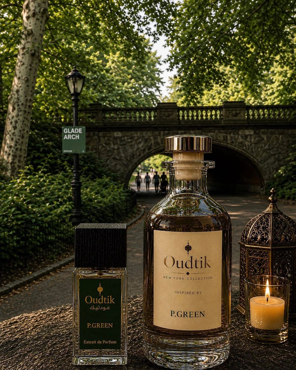 Evergreen fragrance bottle